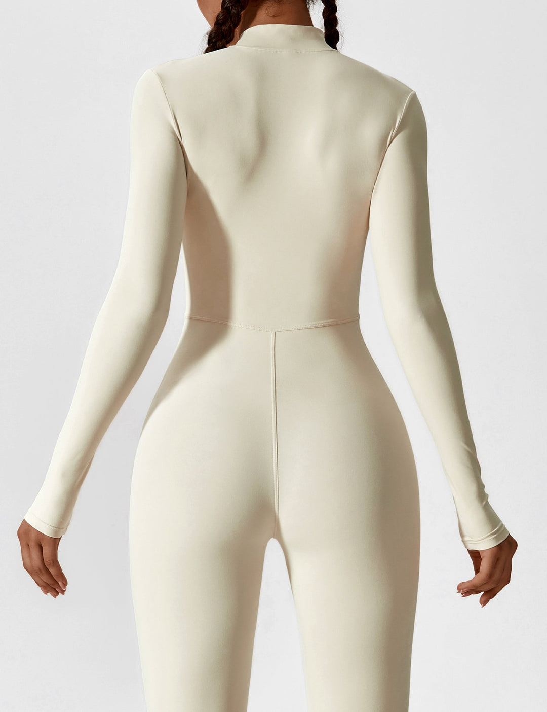 Long Sleeve Zip Jumpsuit – Stretch One-Piece Activewear with Sculpting Fit
