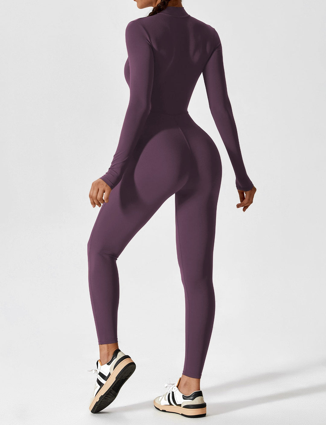 Long Sleeve Zip Jumpsuit – Stretch One-Piece Activewear with Sculpting Fit
