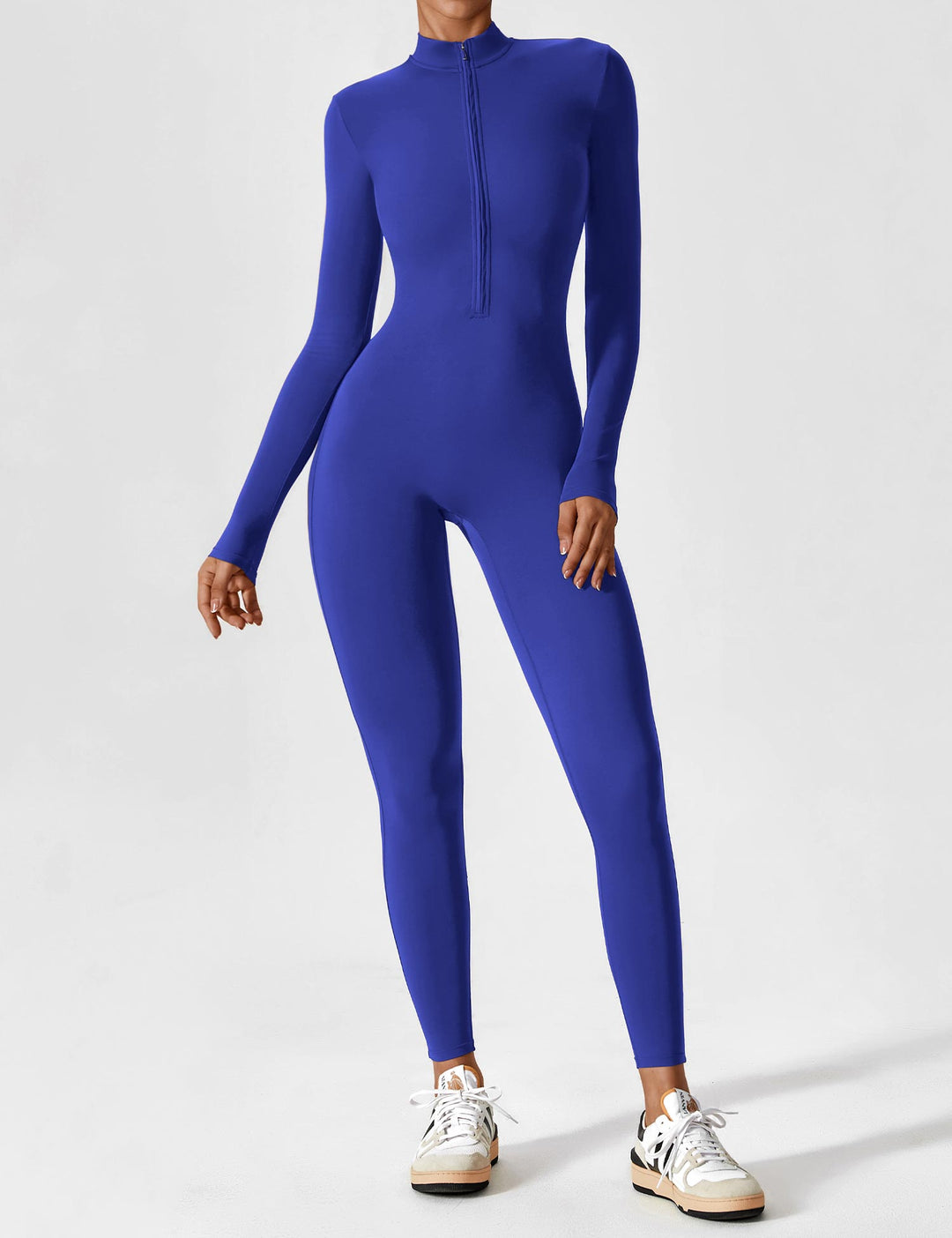 Long Sleeve Zip Jumpsuit – Stretch One-Piece Activewear with Sculpting Fit