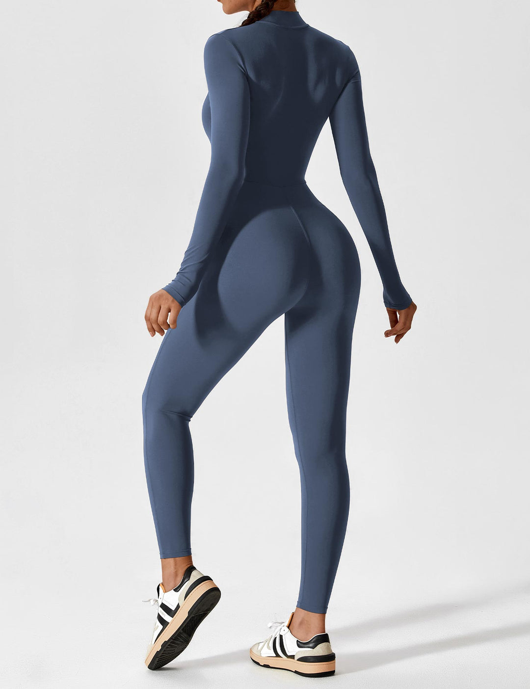 Long Sleeve Zip Jumpsuit – Stretch One-Piece Activewear with Sculpting Fit