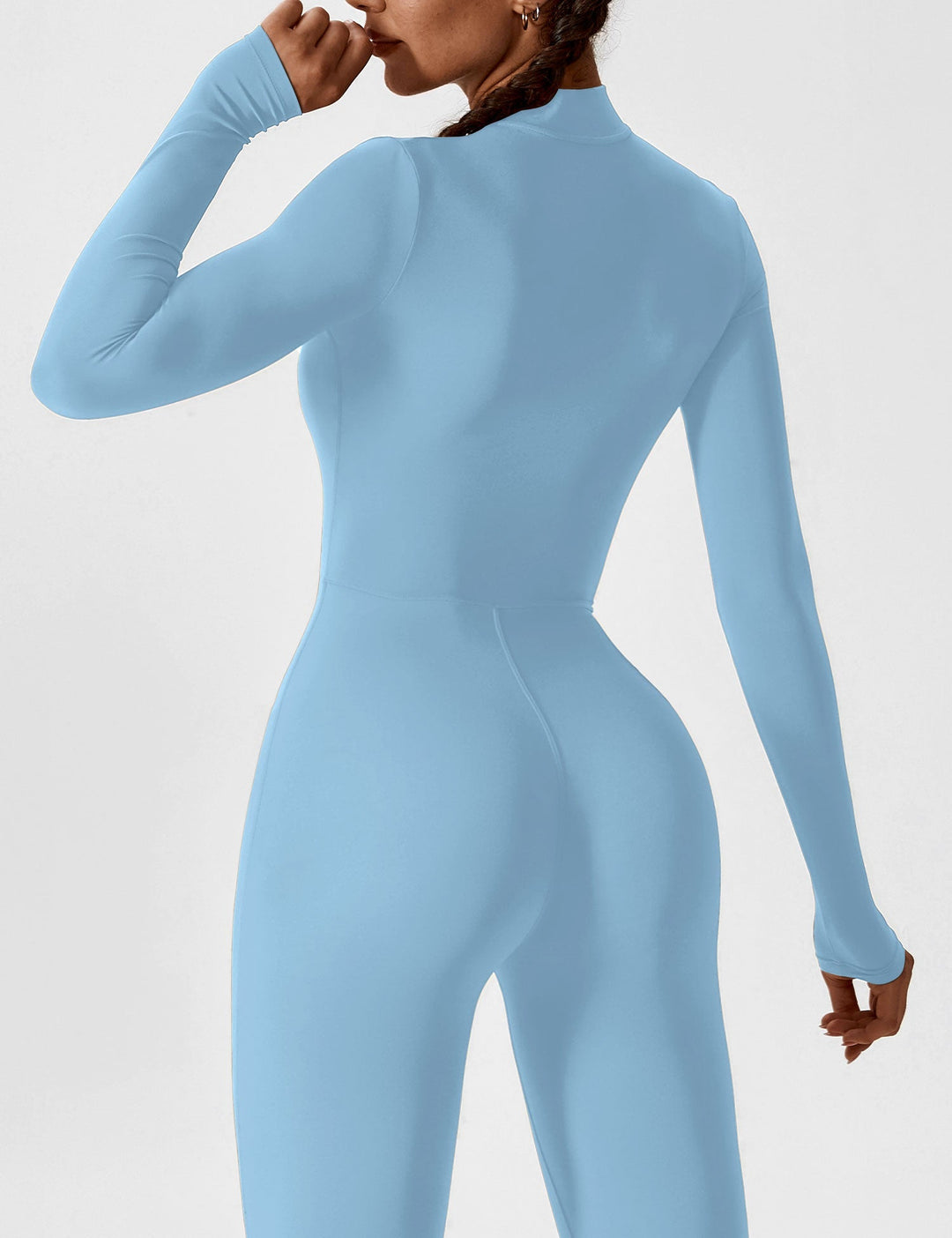 Long Sleeve Zip Jumpsuit – Stretch One-Piece Activewear with Sculpting Fit