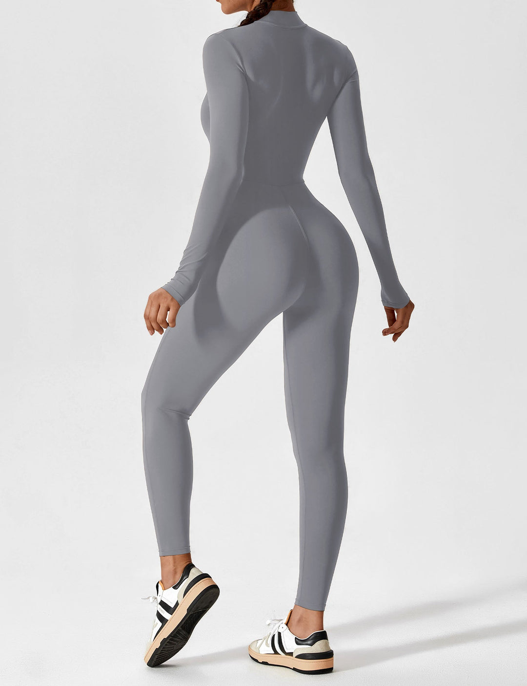 Long Sleeve Zip Jumpsuit – Stretch One-Piece Activewear with Sculpting Fit